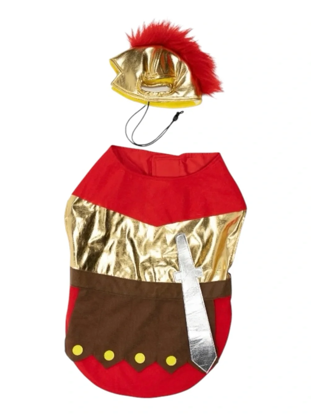 Red and Gold Roman Gladiator Dog Costume Medium